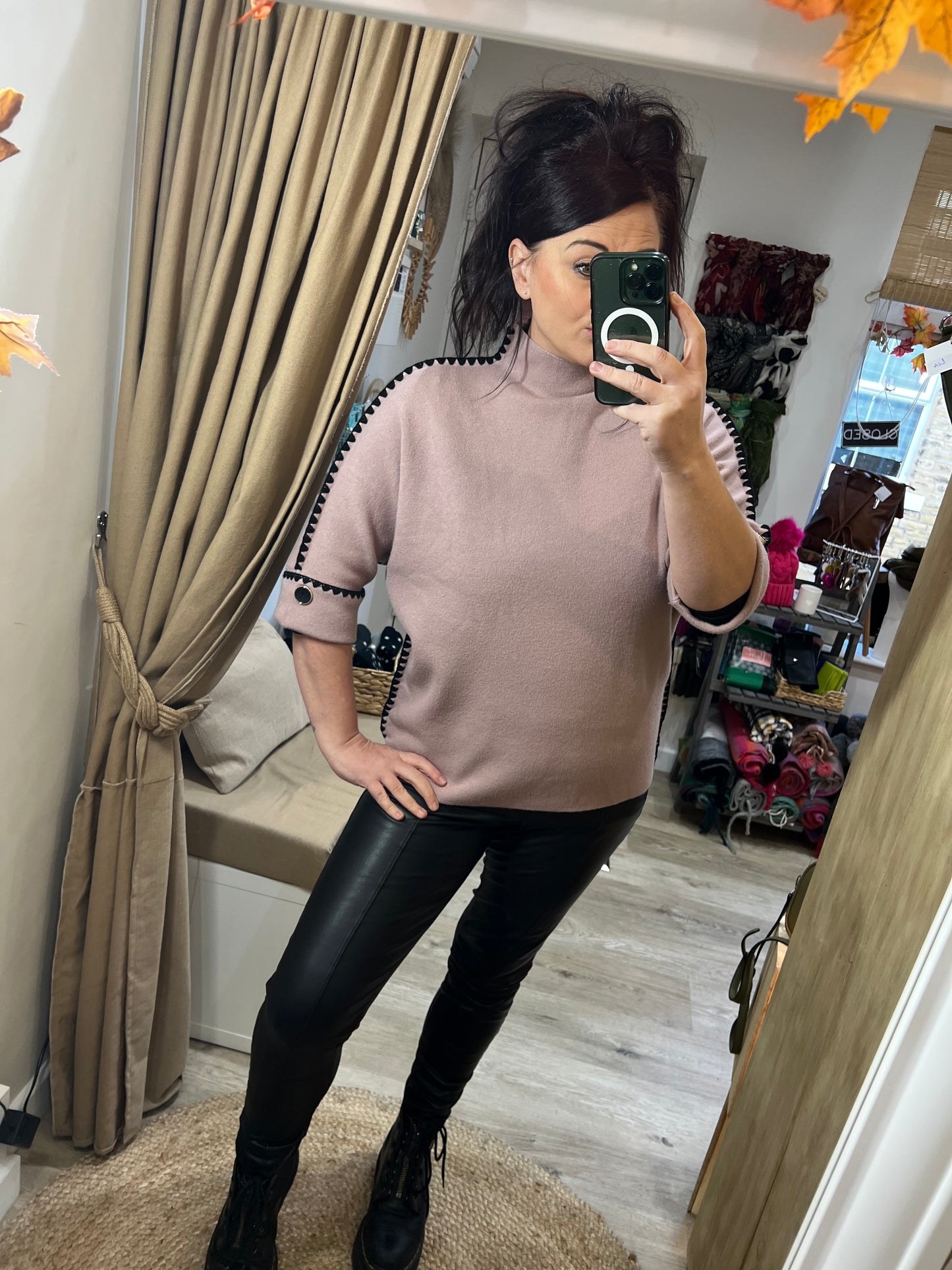 Stitch Edge Jumper - Blush