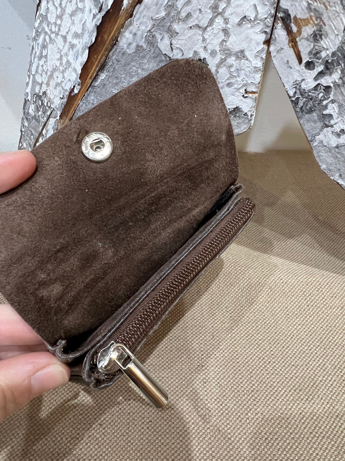 Leather Purse - Metallic Chocolate