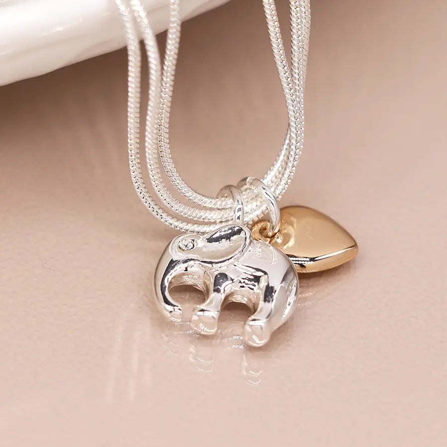 Peace Of Mind - Silver Plated Triple Strand Elephant Bracelet