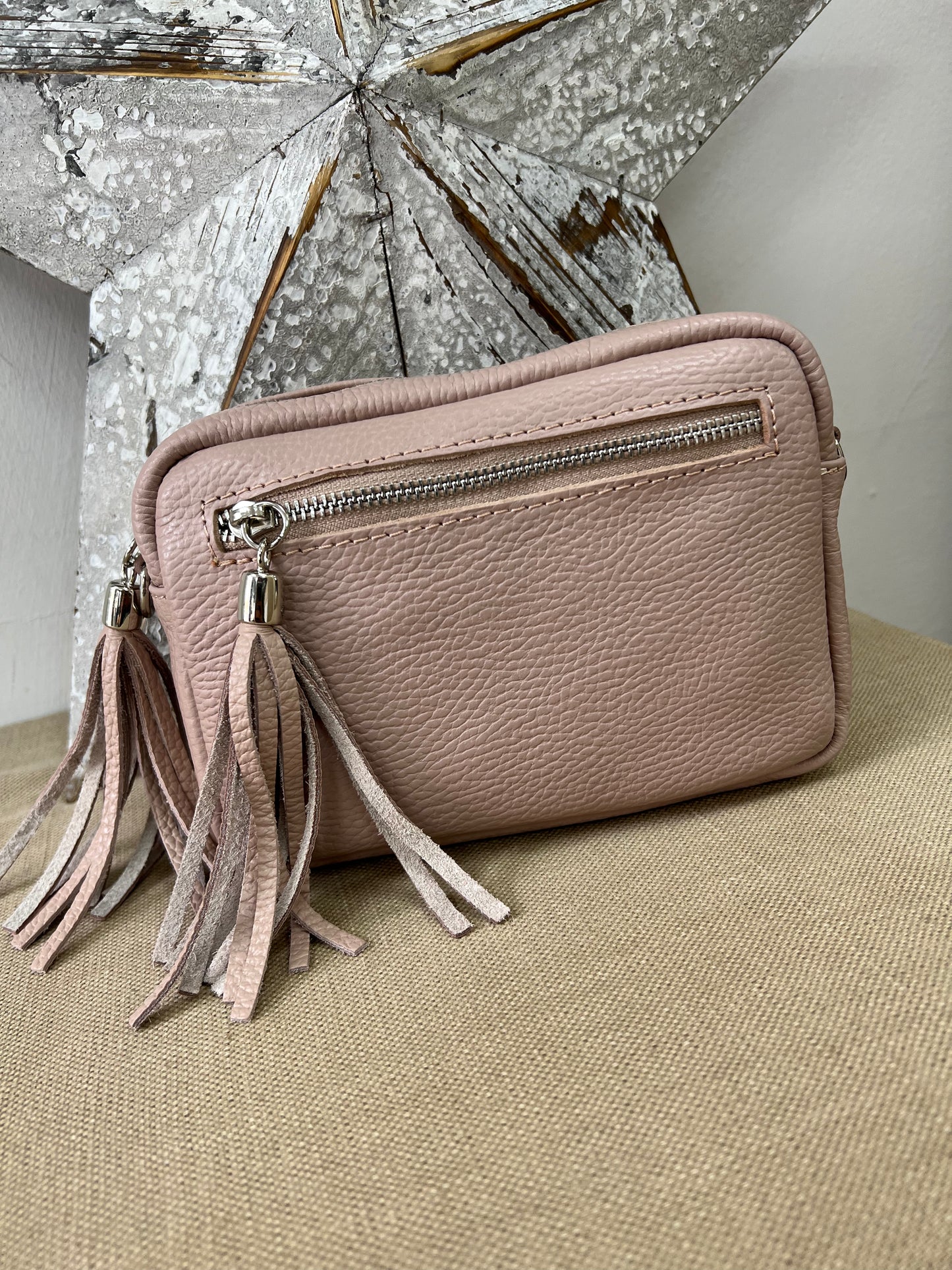 Leather Camera Bag - Blush