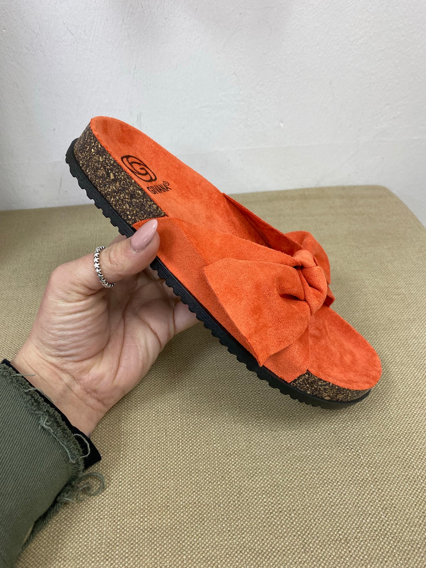 Bow Sliders - Orange (SIZE 3 only)