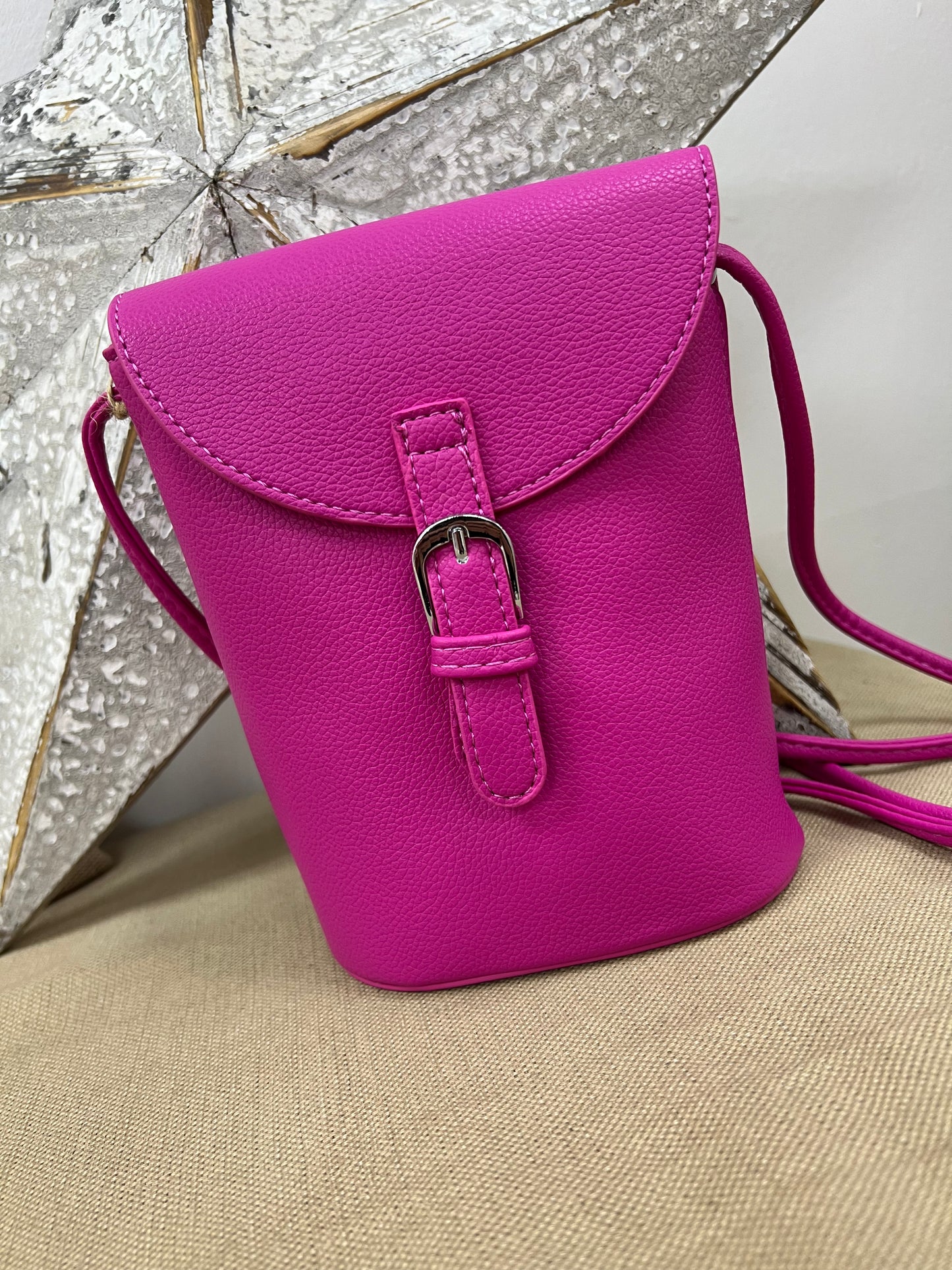 Bucket Crossbody Bag - Cerise