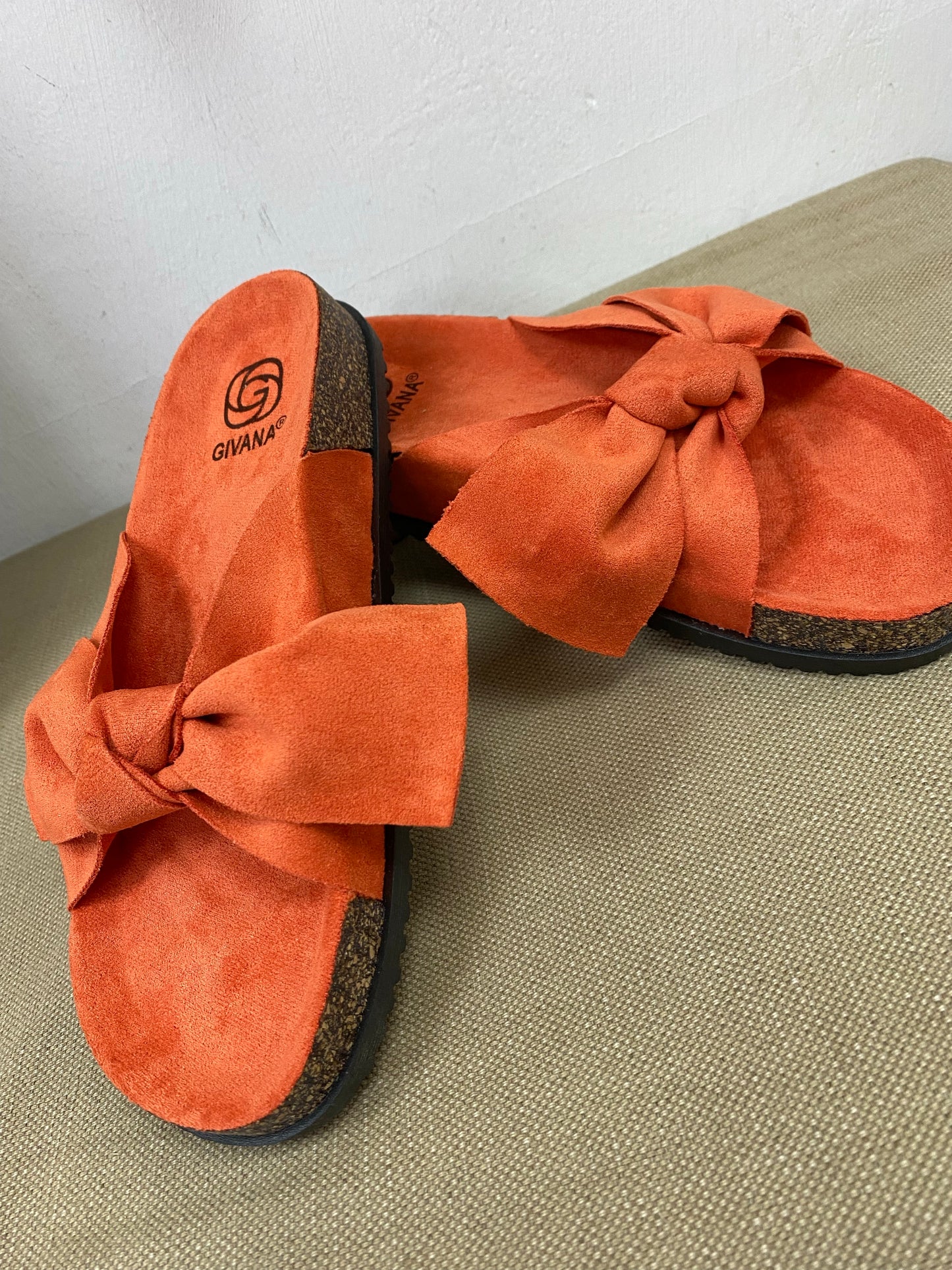 Bow Sliders - Orange (SIZE 3 only)