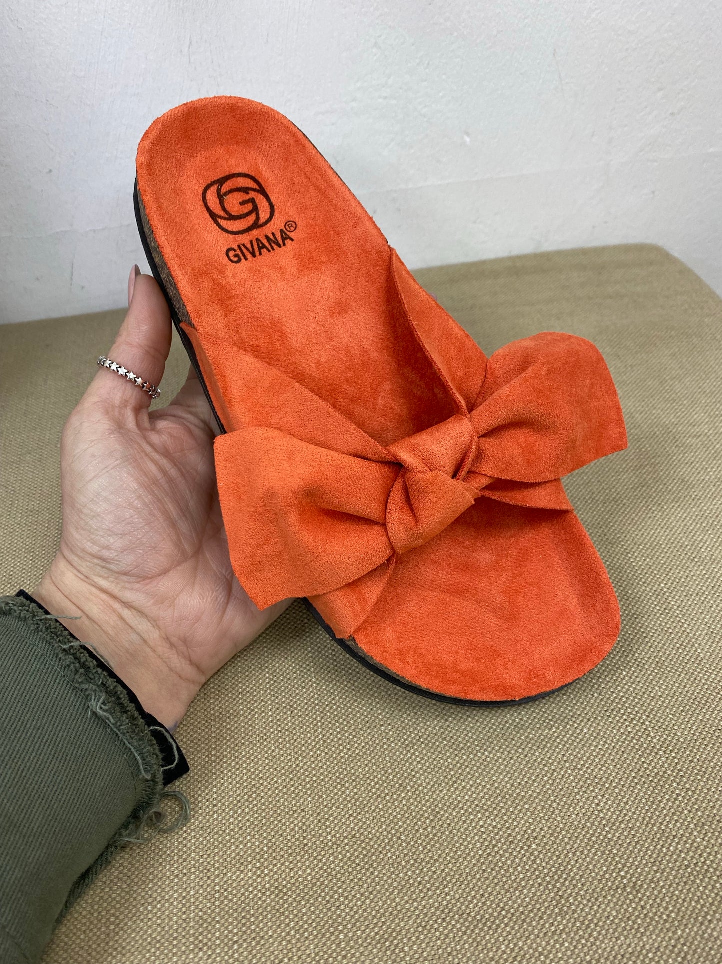 Bow Sliders - Orange (SIZE 3 only)