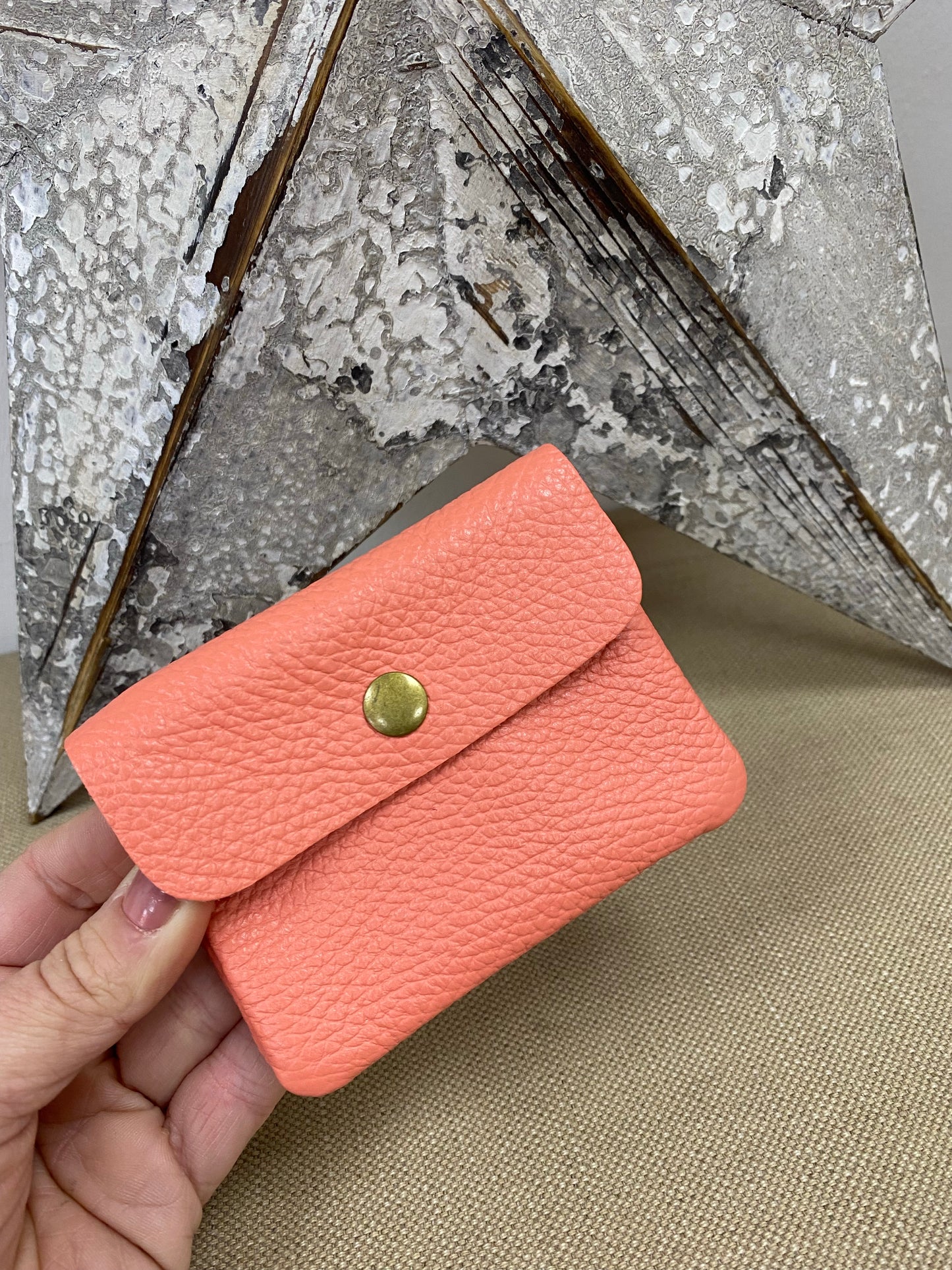 Leather Purse - Coral