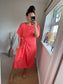Tie Side Dress - Coral