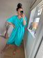 Twist Front Dress - Aqua