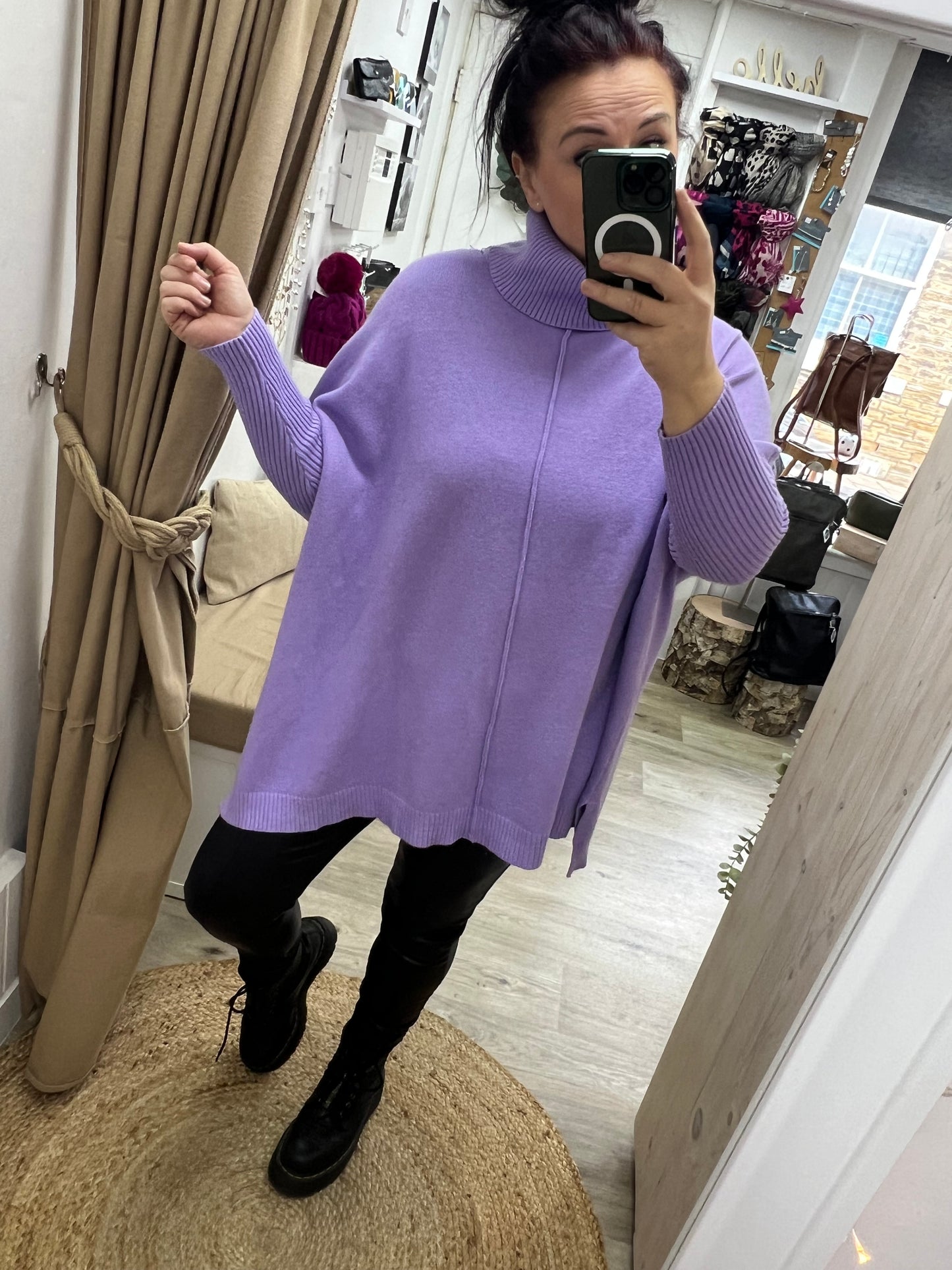 Roll Neck Jumper - Lilac