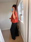 Boxy Short Sleeve Jumper - Rust
