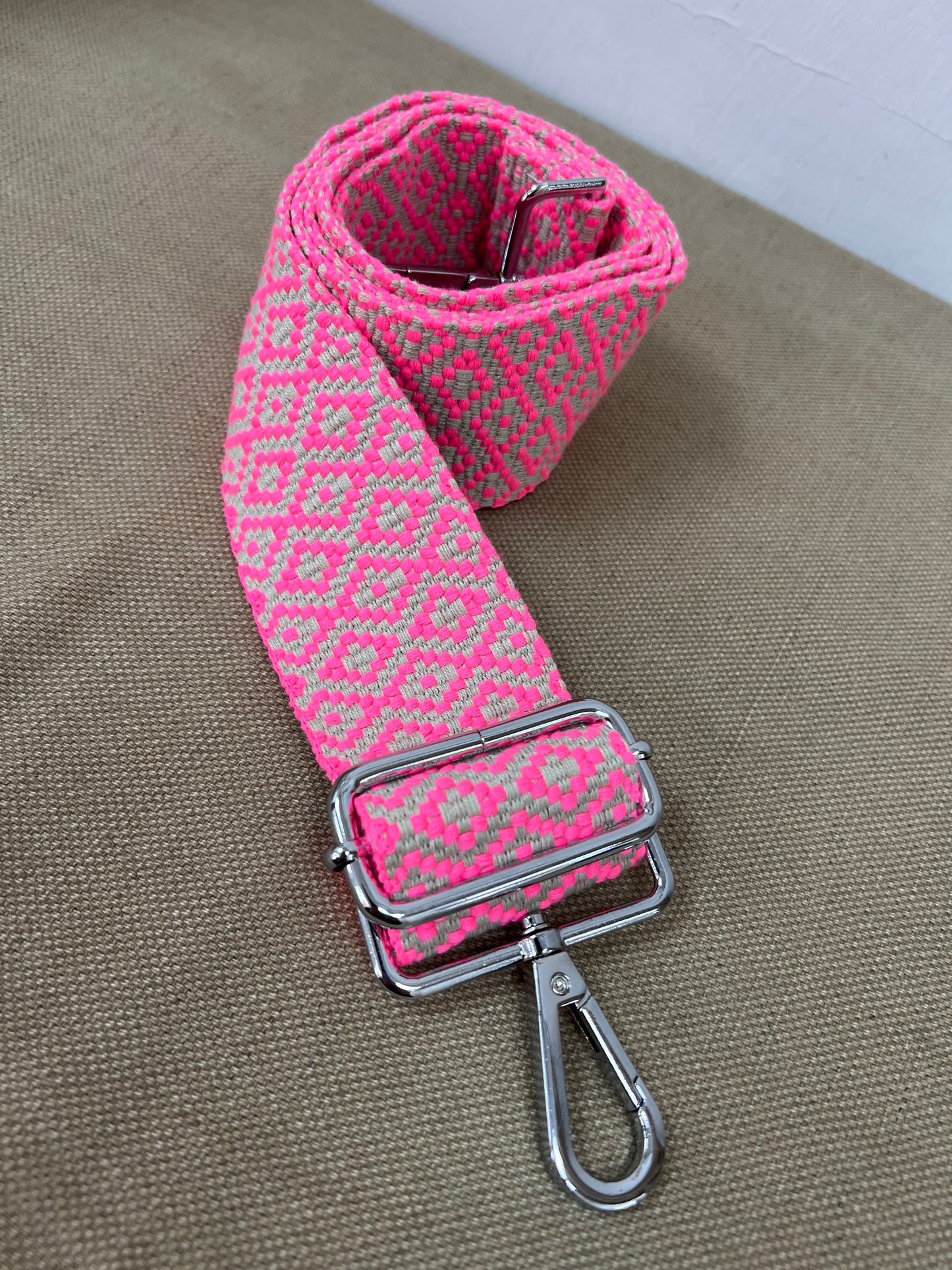 Wide Bag Strap - Geo Pink