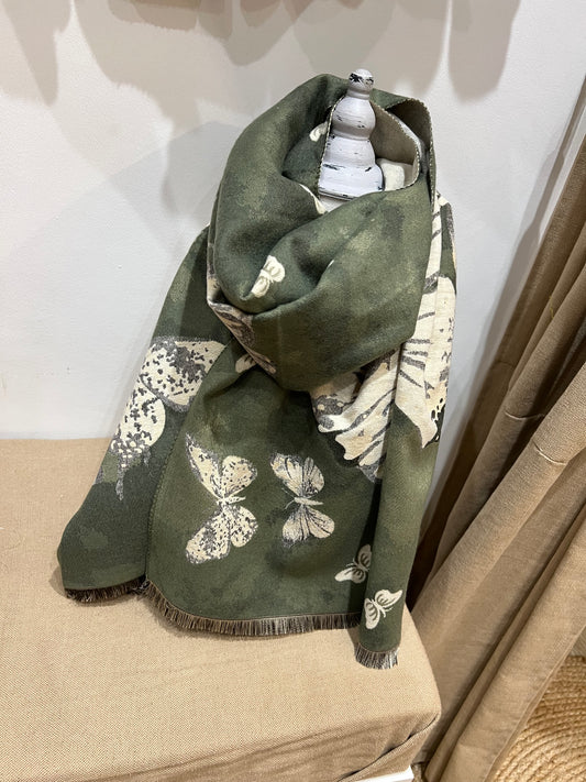 Medium Scarf - Butterfly Green