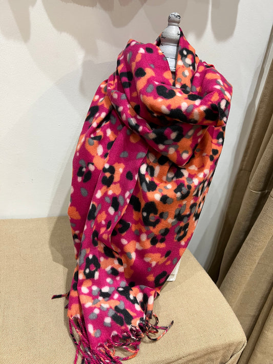 Medium Scarf - Animal Cerise