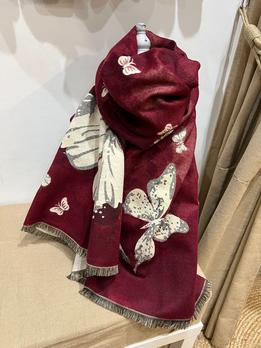 Medium Scarf - Butterfly Wine