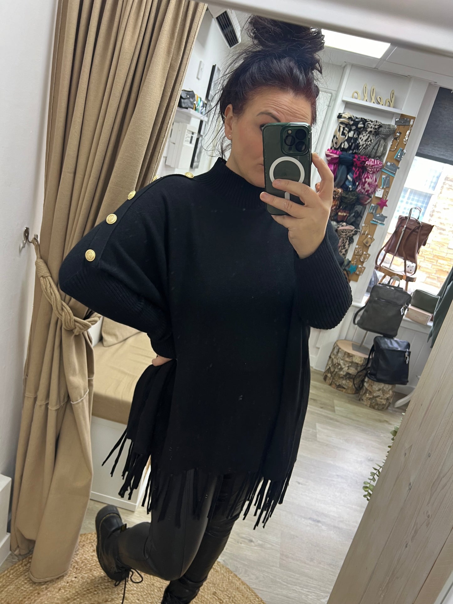 Military Tassel Jumper - Black