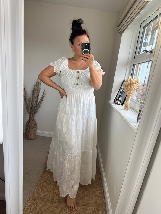 STEVIE Broderie Anglaise Maxi - White