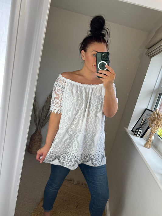 Lace Top - White