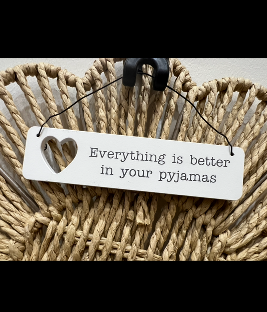 Wooden Hanging Signs - Pyjamas