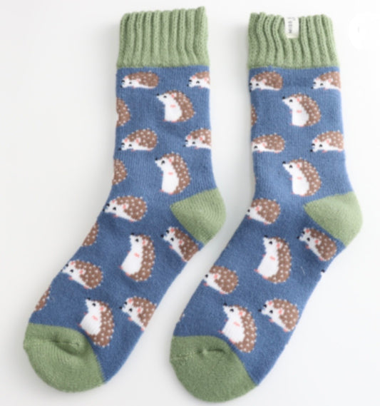 Miss Sparrow Winter Socks - Hedgehog