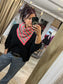 Handkerchief Triangle Scarf - Coral Stripe