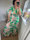 Grecian Floral Dress - Green