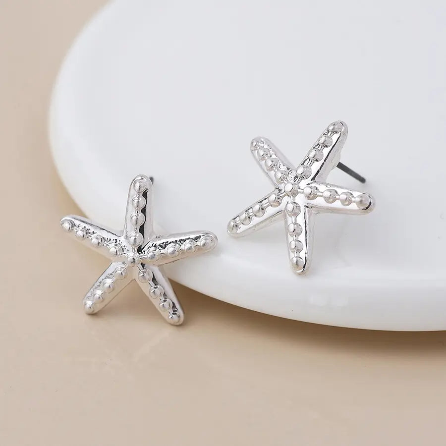 Peace of Mind - Silver Plated Starfish Earrings
