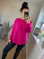 Button Side Jumper - Cerise