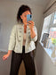 Military Denim Jacket - Cream