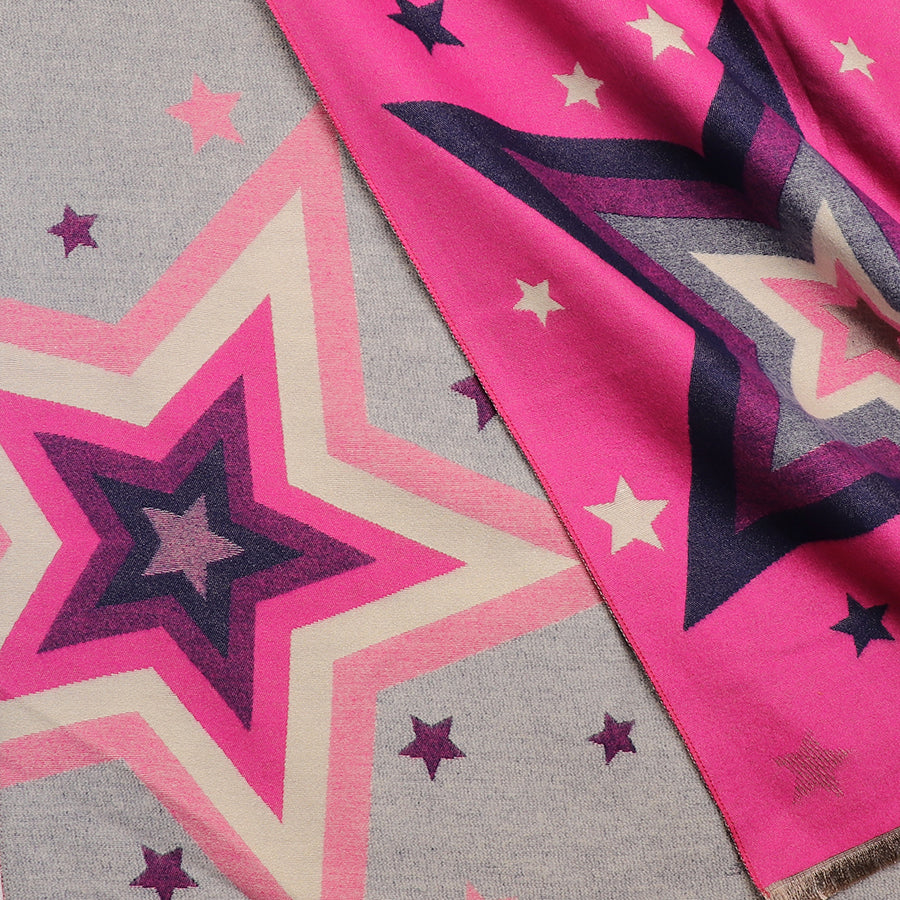 Reversible Scarf - Pink/ Grey Scarf
