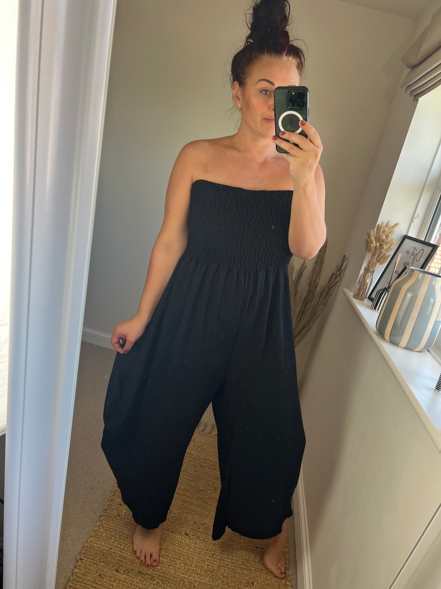 Strapless Tapered Jumpsuit - Black