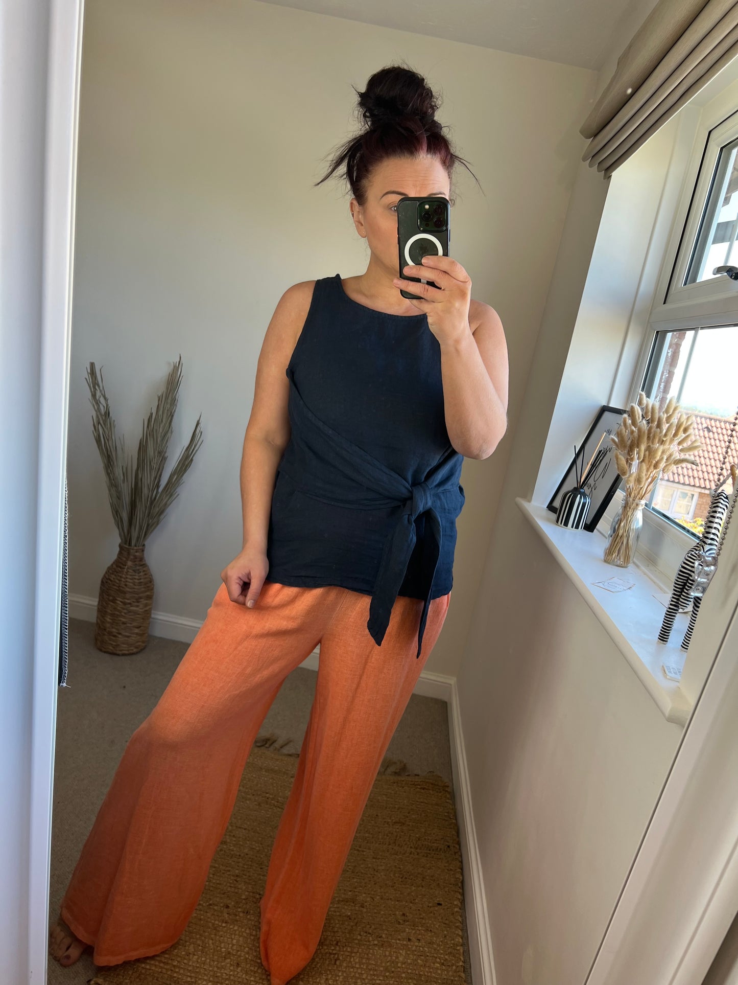 Linen Toe Top - Navy