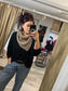 Handkerchief Triangle Scarf - Taupe Fishermans Stitch