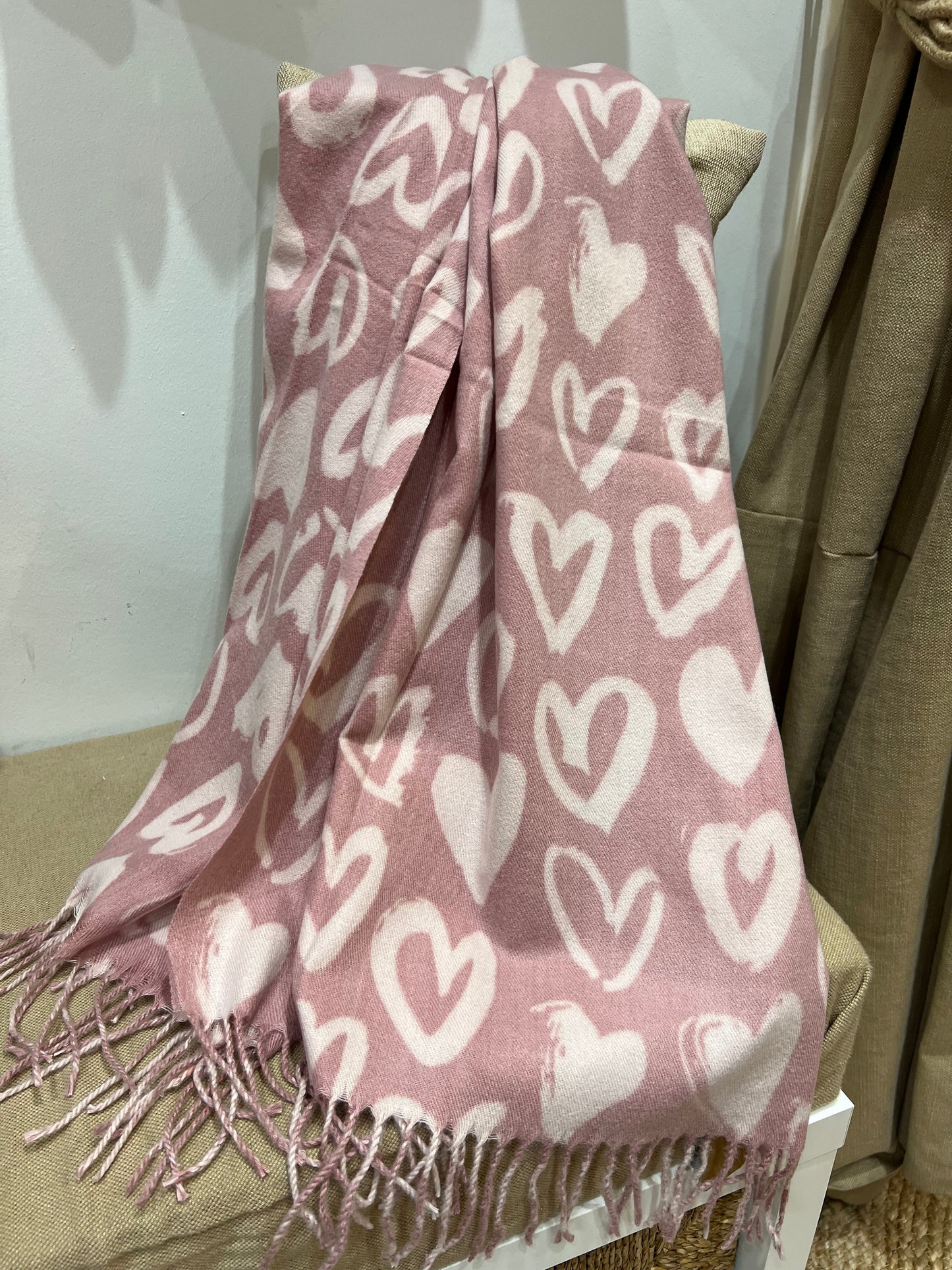 Medium Scarf - Blush Hearts