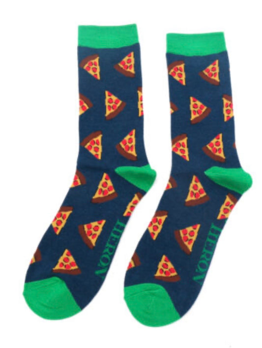 Men’s Mr Heron Bamboo Socks - Pizza Slices