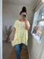 Longline Cotton Floral Top - Lemon