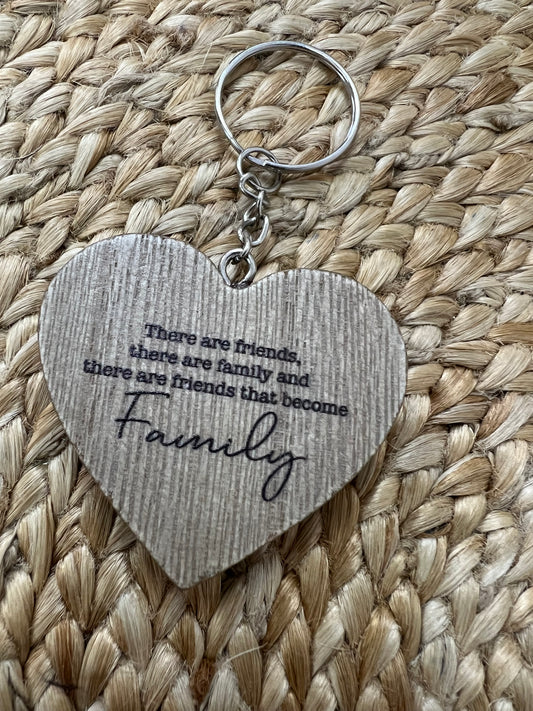 Wooden Friendship Keyring - Like Family