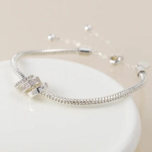 Peace of Mind - Silver Plated Crystal Charm Bracelet