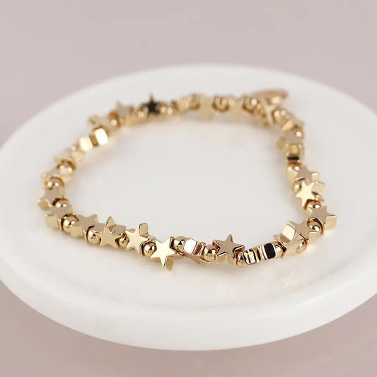 Peace of Mind - Silver Plated Gold Star Bracelet