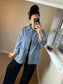 Oversized Denim Shirt Jacket - Blue (2 sizes)