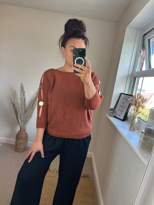 Open Sleeve Jumper - Rust