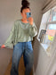 Acid Wash Sweatshirt - Khaki
