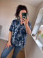 Floral Cotton Shirt - Navy