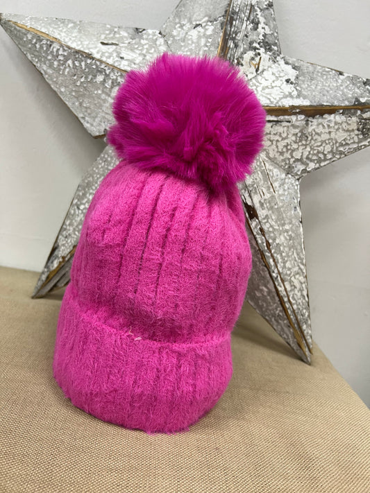 Fleece Lined Hat - Pink