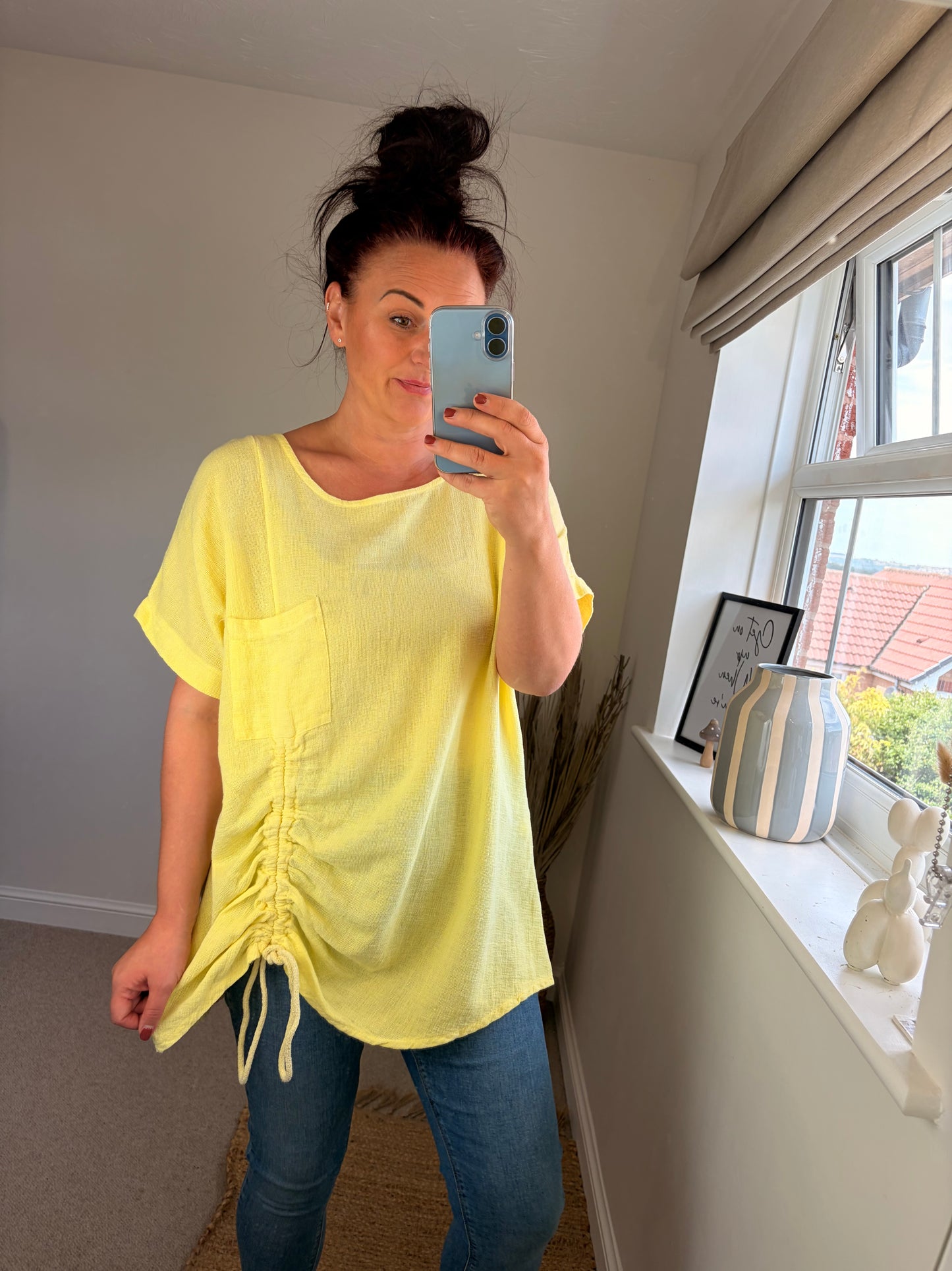Drawstring Top - Lemon
