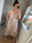 LOTTIE Midi Button Dress with Pockets - Pink Ditsy Floral