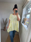 Longline Cotton Floral Top - Lemon