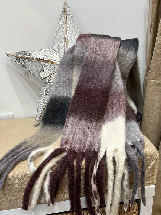 Blanket Scarf - Brown Check
