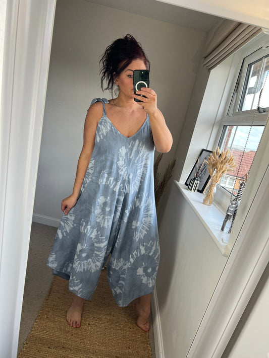 Tie Dye Jumpsuit - Light Blue