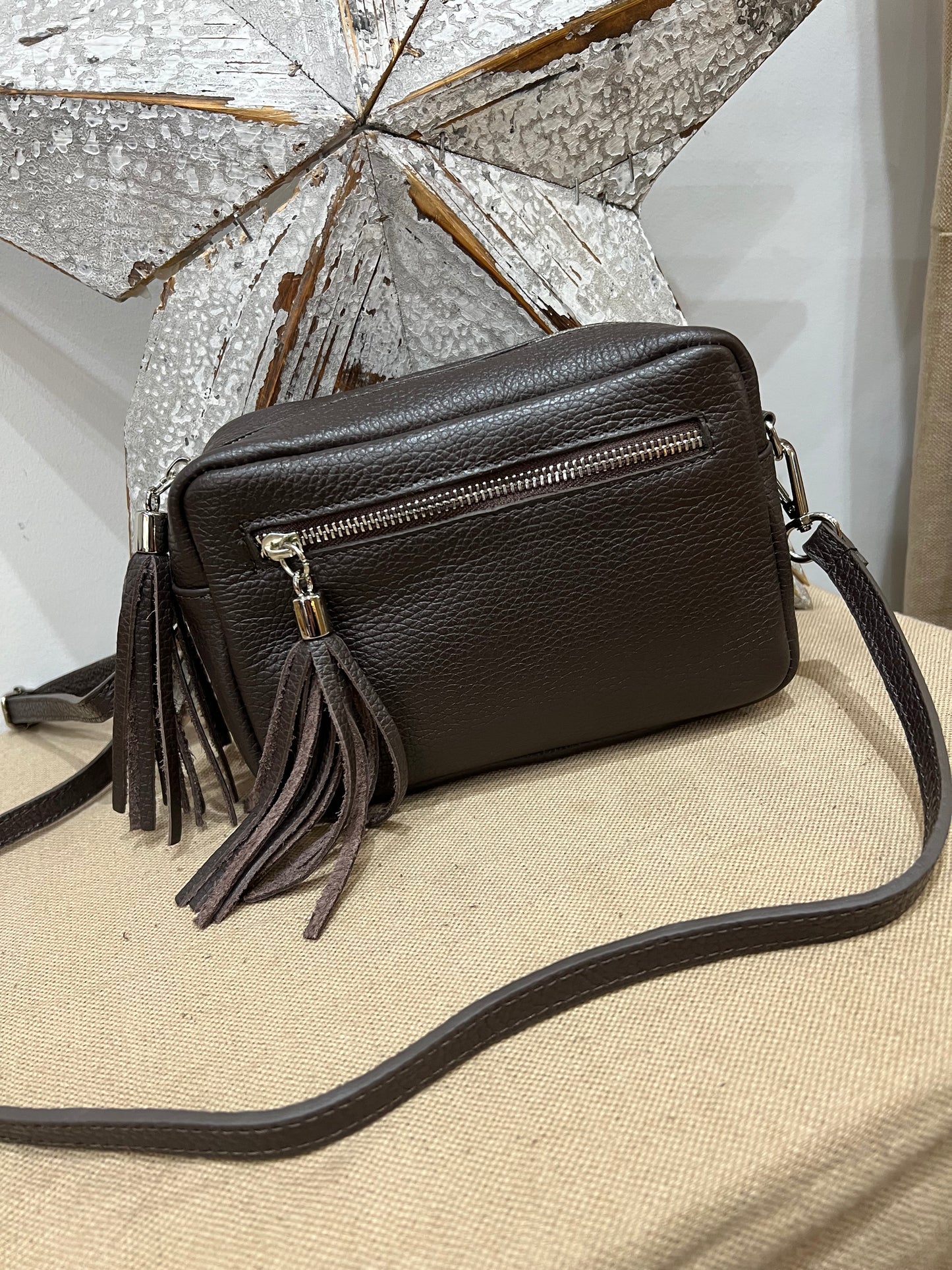 Leather Camera Bag - Chocolate