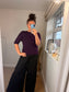 Crop Sleeve Jumper - Plum