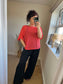 Fine Knit Top - Coral